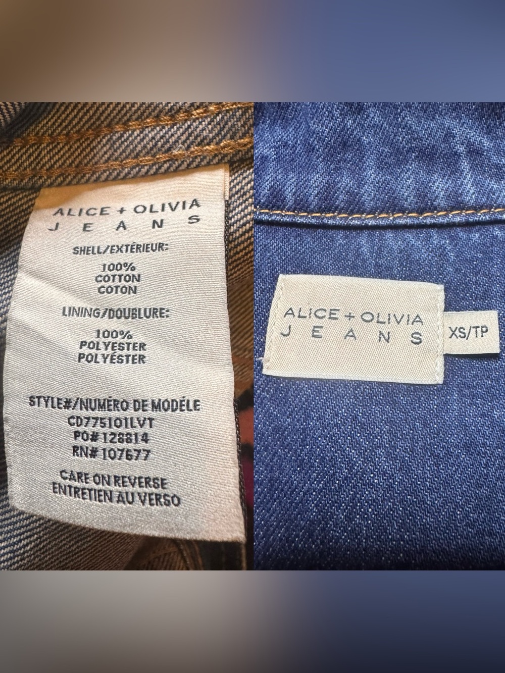 NWOT Alice + Olivia Daren Maxi Denim Jacket/Dress. Size XS - Picture 16 of 16